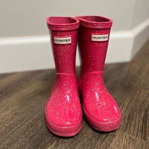 Hunter Rain Boots Pink Sparkle Toddler 9